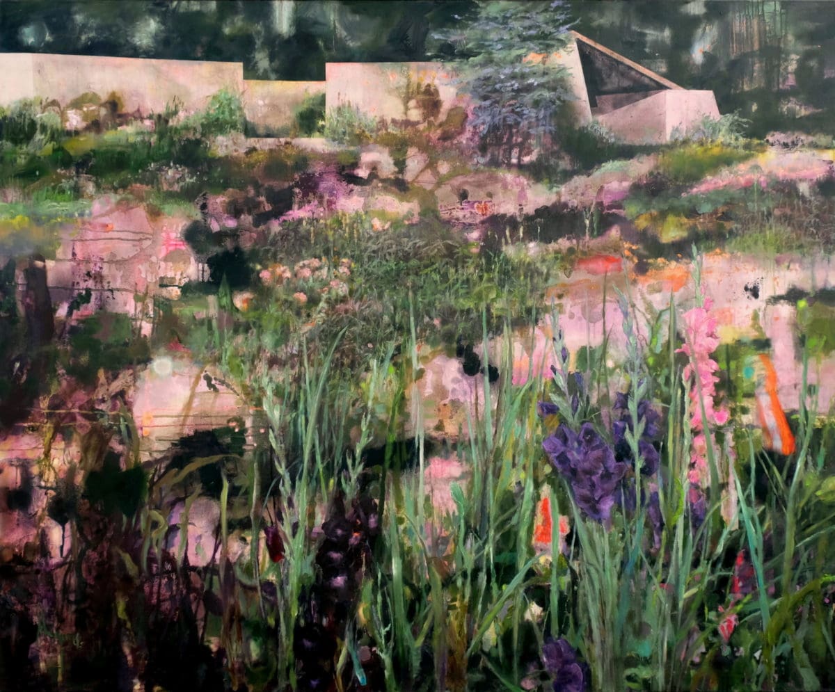 SCHAPALS_Hang out on the terasse garden , 2019, H 140 x B 170 cm, oil on canvas CAROLA SCHAPALS - Hang out on the terrace garden - Image 1
