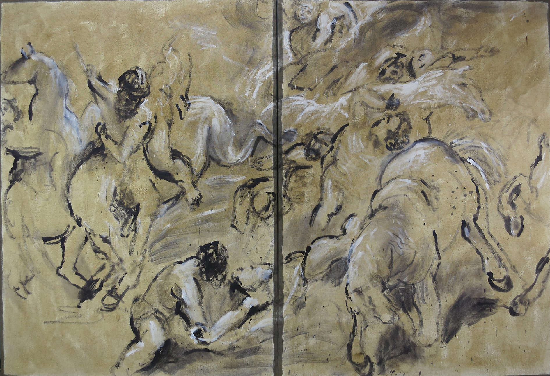 lorch-seidel--Andrea-Lehnert--Schlacht--220x320cm--oil-jute--2019--300dpi Andrea Lehnert | Battle - Image 1