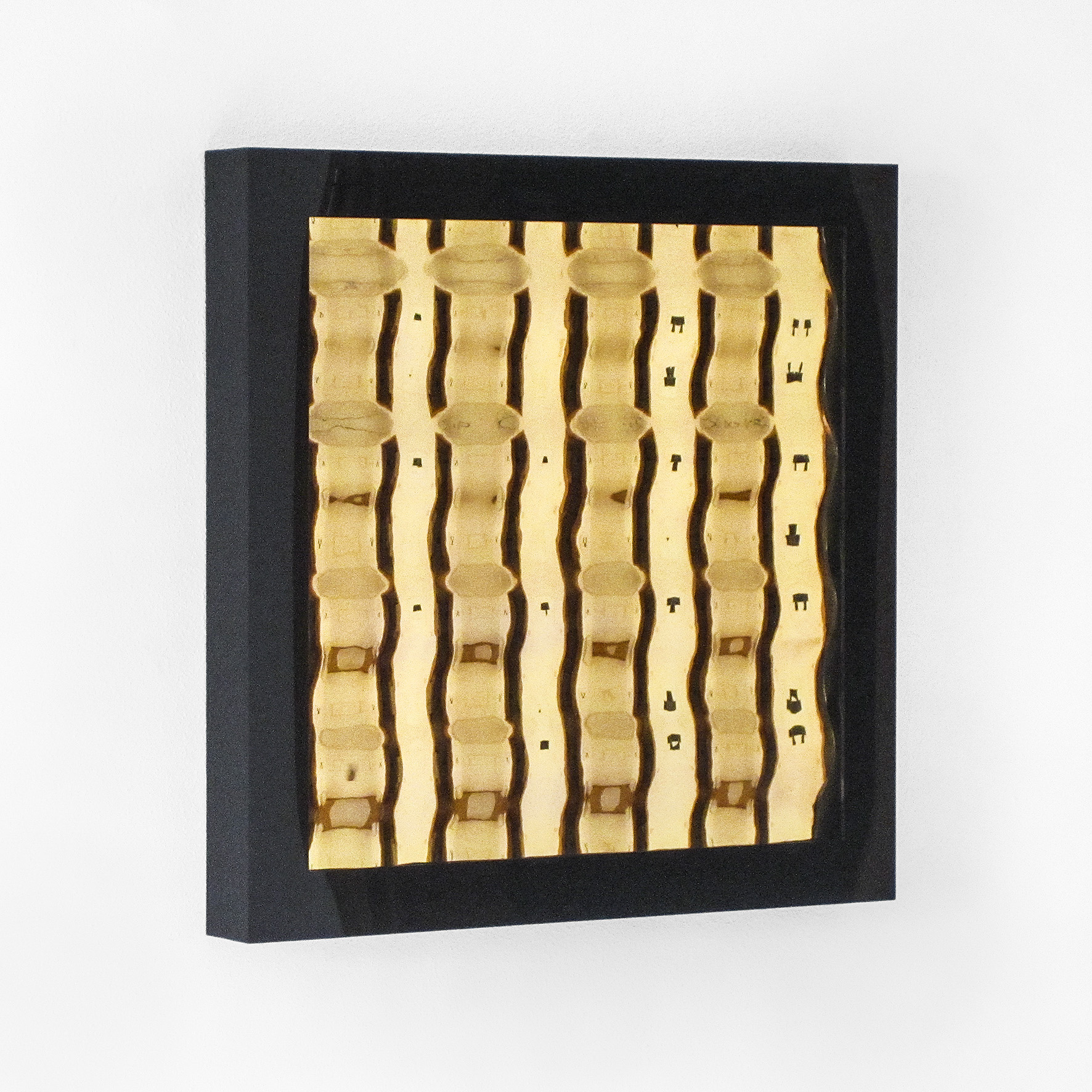 OTTO SCHERER_goldwellenbild_keramik_platin_acrylglas_51,5x51,5x5cm_2023_druck OTTO SCHERER - Goldwellenbild - Image 1