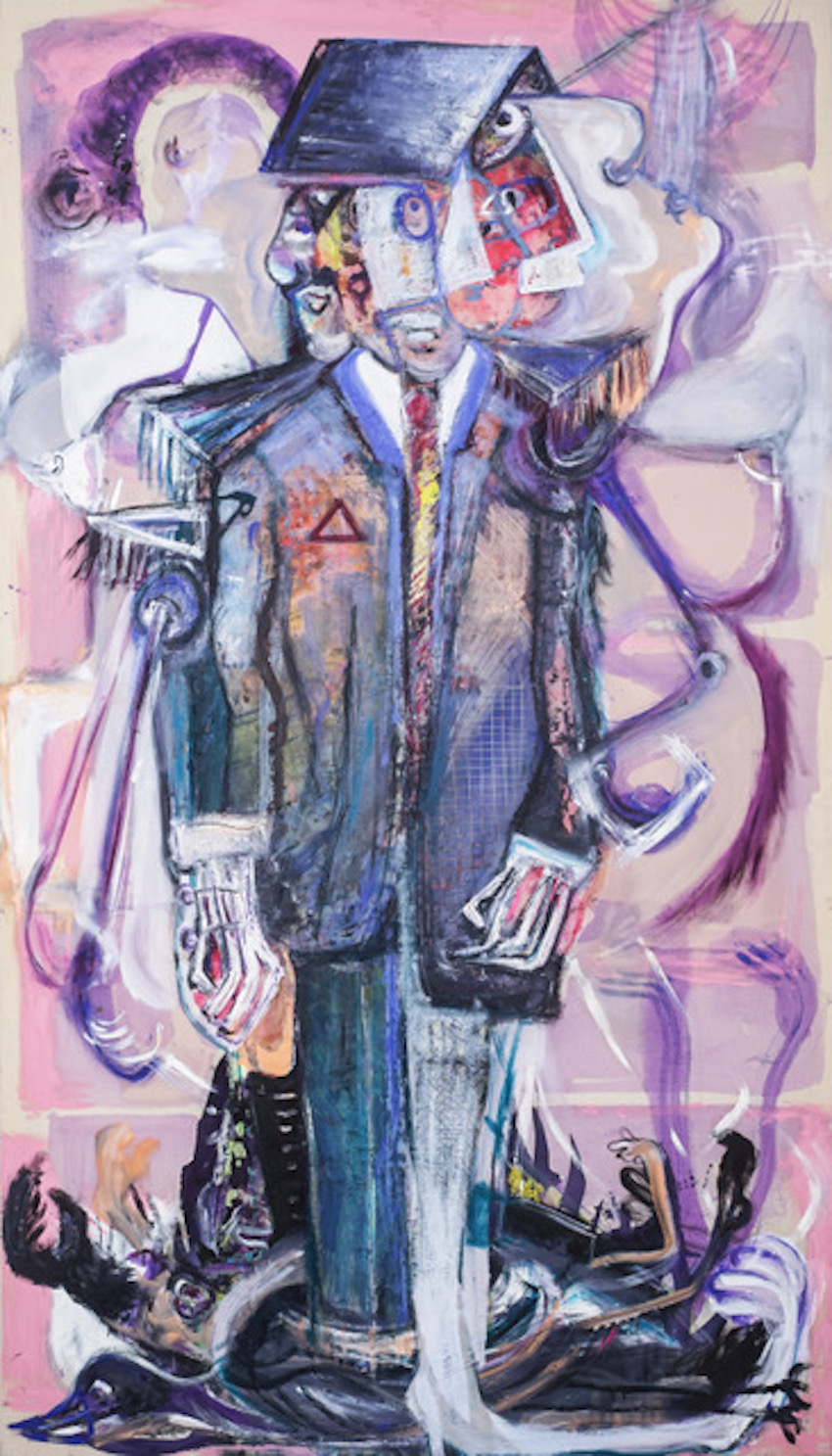 EVA SCHWAB Genda 9,2022, Wachs,Öl,Tusche auf Nessel, 250 x 140 cm EVA SCHWAB - Genda 9 - Image 1