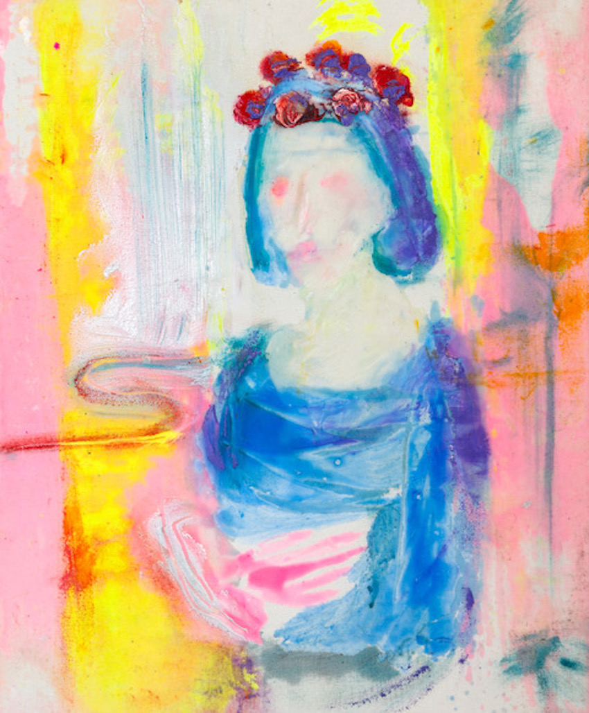 EVA SCHWAB La vie en rose, 2023, Wachs,Tusche auf Nessel, 29 x 24 cm EVA SCHWAB - La vie en rose - Image 1