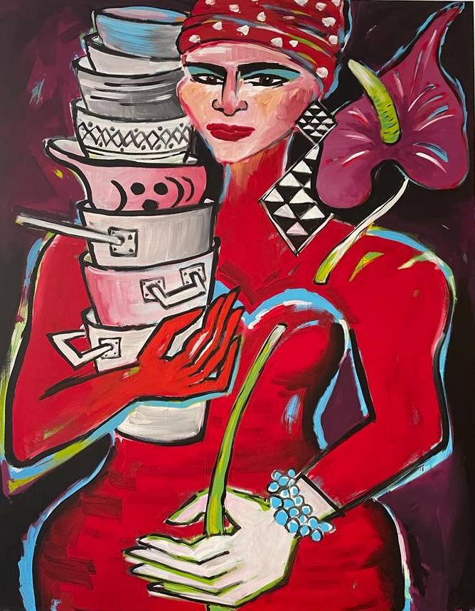 50 Paradies, 2023, Acryl auf Leinwand, 170 x 135 cm, EUR 43.000 ELVIRA BACH - Paradies, 2023 - Image 1