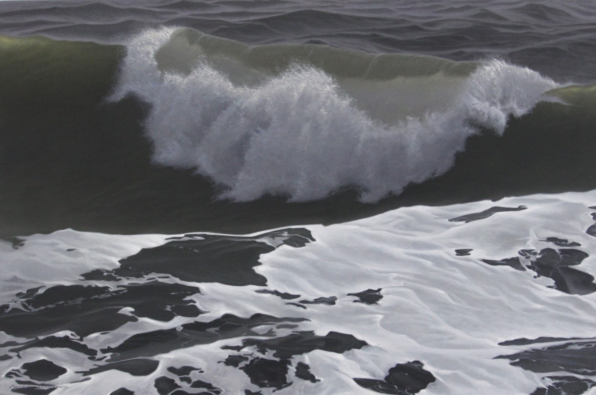 MALTE VON SCHUCKMANN, Brandungswellen, 2023, Öl auf Leinwand, 80x120cm Kopie MALTE VON SCHUCKMANN - Brandungswelle - Image 1