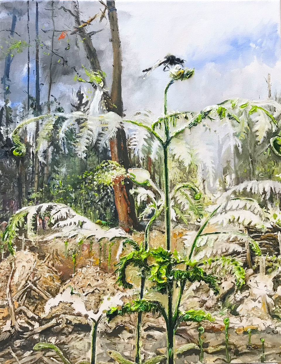 SAXANA|Phönixe und Feen|2020|Öl auf Leinwand|58x46cm SAXANA - Phönixe und Feen - Image 1