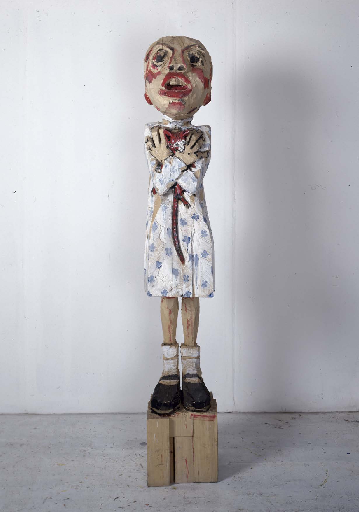 HANS SCHEIB|Sah ein Knab ein Röslein stehn...|1994|Holz:Farbe|218x34x35cm HANS SCHEIB - Sah ein Knab ein Röslein stehn... - Image 1