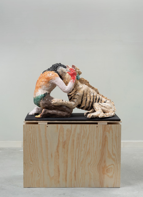 SILKE REHBERG|Afrika:Transkontinental|2022|Keramik glasiert, Sperrholz|102x81x38cm SILKE REHBERG - Afrika, a.d. Serie: Liebesaffären Transkontinental - Image 1