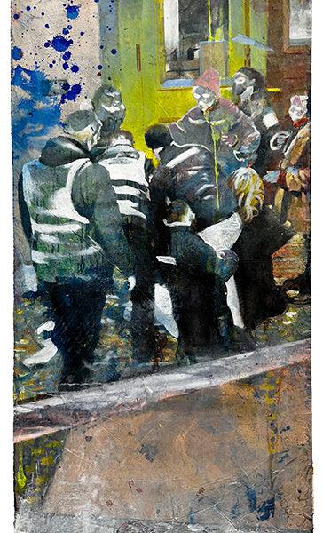 ART COMPASS - CSR.ART - Gustav Sonntag 2023 Halbwahrheiten, 90x190 Acryl, Pigment & Tusche 7.3