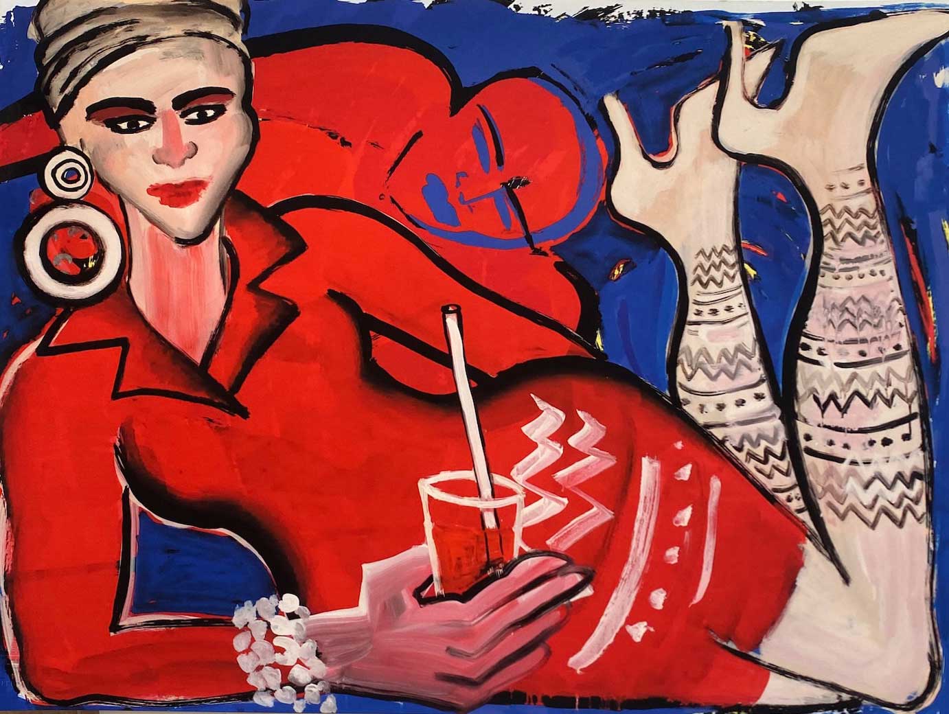 ELVIRA_BACH_o._T._(Rote_Liegende)_Galerie_Edition_auf_Karton_44,5-x-61-cm_web ELVIRA BACH - o. T. (rote Liegende) - Image 1